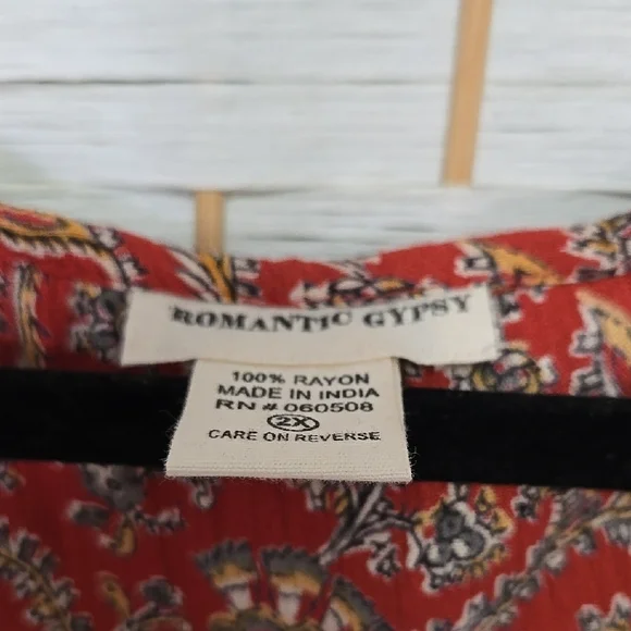 Romantic Gypsy Boho Dress with Tie Front - Picture 2 of 7